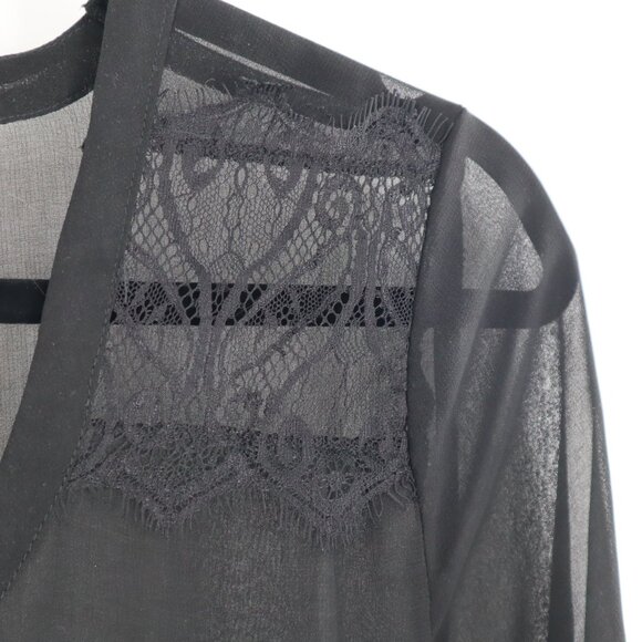 Vanity Sheer Lace Top Womens M Black Witchy Boho Gypsy Goth Whimsigoth Grunge - Picture 6 of 7